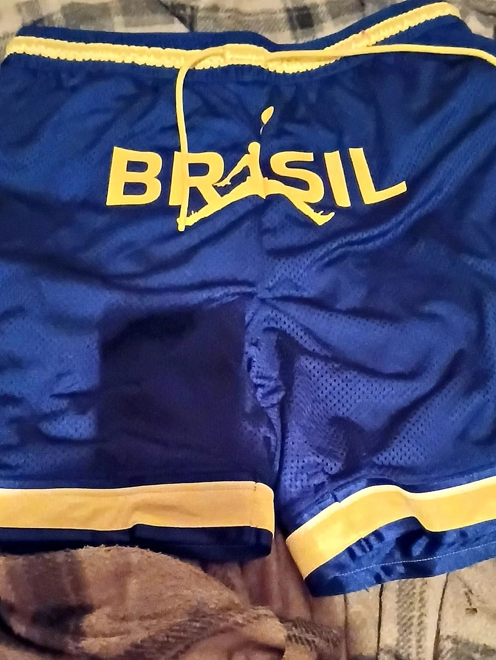 Jordan Men's Brazil 9'' Mesh Diamond Shorts Athletic Shorts Blue & Yellow